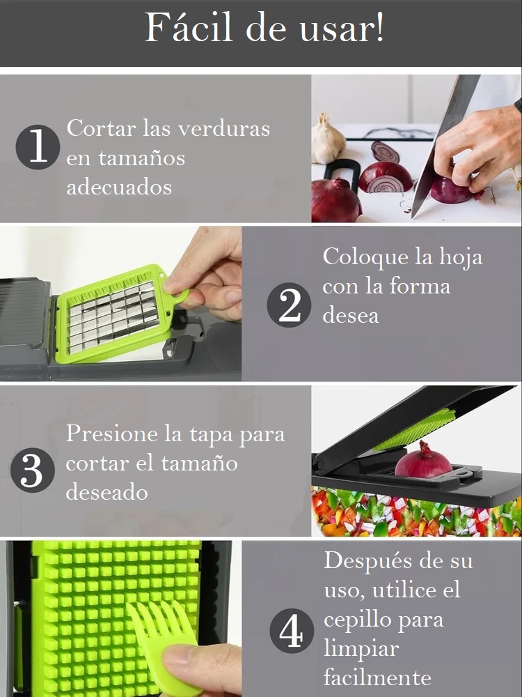 Vista 3 de Mandolina Cortador Picador Verduras16en1